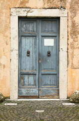 weathered wooden door