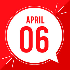 A vector illustration with text: April 6 st day.