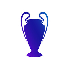 Football Europe Champion trophy. Soccer championship cup on white background.