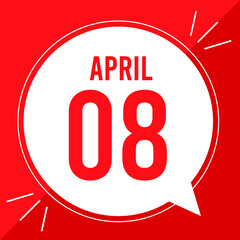 A vector illustration with text: April 8 st day.