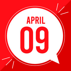A vector illustration with text: April 9 st day.