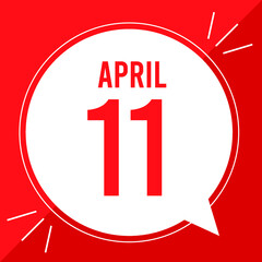 A vector illustration with text: april 11 st day.