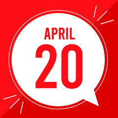 A vector illustration with text: April 20 st day.