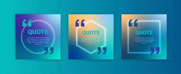 Collection of Social Media Post Design Templates for Quotes. Blurred background vector set with modern abstract blurred color gradient pattern.
