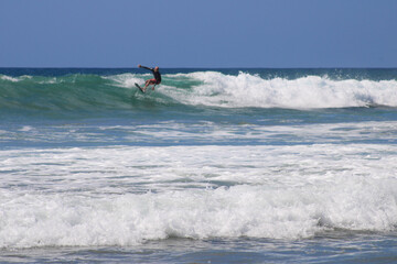 surfing in the sea