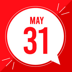 A vector illustration with text: May 31 st day.