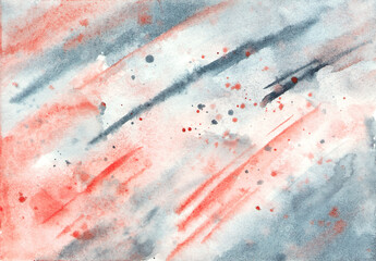 watercolor red and gray abstract texture. hand painted background. - 493466210