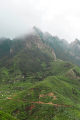 Clouds on the mountains of Anaga rural park. Tenerife, Canary Islands, Spain