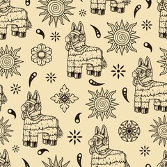 Mexican party decoration seamless pattern