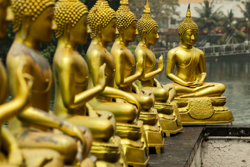 Buddha Statues in Seema Malaka Temple, Colombo, Sri Lanka.