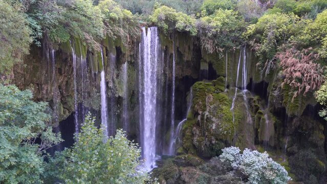 Yerkopru Waterfall on Ermenek River is located in a small town named Mut of Mersin province in Eastern Mediterranean region of Turkey. The blue green colour of the waterfall is just like a wonderland.