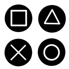 playstation game set icon vector with simple design