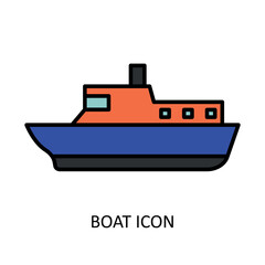 Obraz premium Vector illustration with ferryboat. Linear drawing