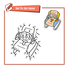 vector educational game illustration of dot to dot puzzle with doodle swing