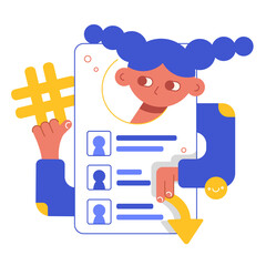 Vector flat cartoon illustration. Social media marketing.