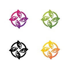 Fototapeta na wymiar Leaf vector logo template icon set
