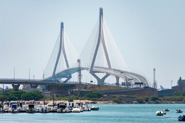 Puerto Real, in the background the Constitution Bridge, called La Pepa. Cadiz. Andalusia, Spain. Europe.
