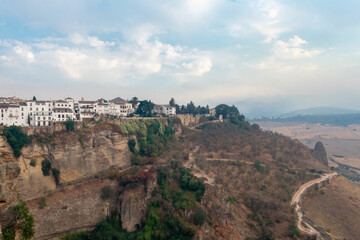 Obraz premium Ronda is located on a deep gorge where the river Tagus passes. Malaga. Andalusia. Spain. Europe. 