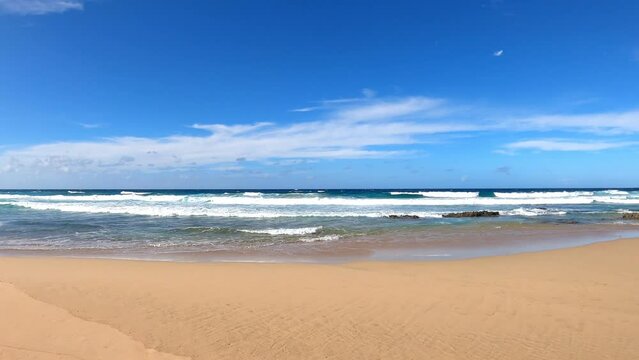 Running on Roque del moro beach, Fuerteventura