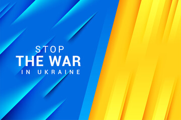 Fototapeta Stop the war in Ukraine flag blue yellow banner against praying concept ukraine obraz