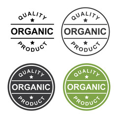 Label: quality organic product, vector, icon.
