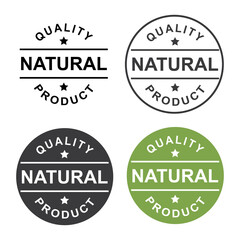 Natural product label in four different variants.