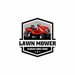 lawn care - lawn mower isolated logo vector