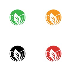 Leaf vector logo template icon set