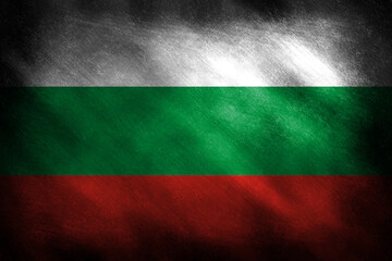 The flag of Bulgaria on a grunge background