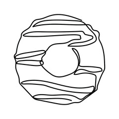 Donut. Continuous line drawing