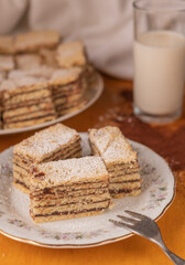 Fototapeta na wymiar Six layered cake (traditional Hungarian version)