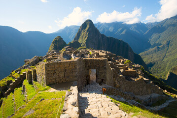 Main gate in Machu Picchu without people - lost city of Incan Empire - Peru - 493471894