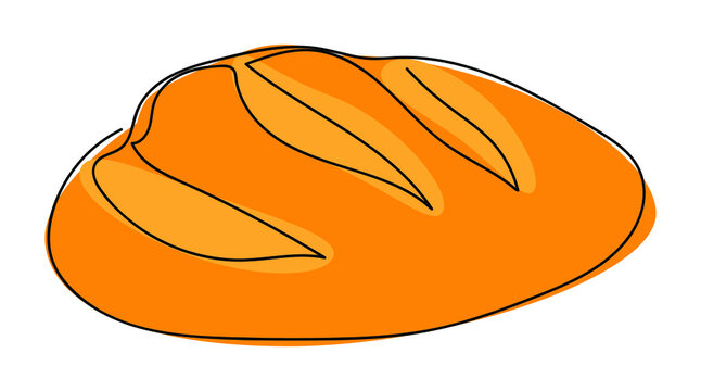 recommend clip art: One continuous line drawing of long loaf bread. Simple black line sketch of French baguette, bakery and cafe concept good for logo. Vector illustration