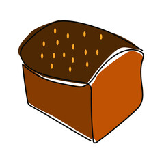 One continuous line drawing of long loaf bread. Simple black line sketch of French baguette, bakery and cafe concept good for logo. Vector illustration