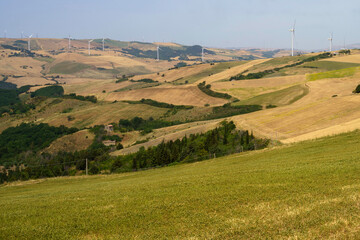 Fototapeta na wymiar Country landscape in Avellino province, Campania, Italy, at summer