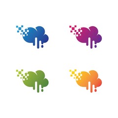 Cloud logo vector icon set