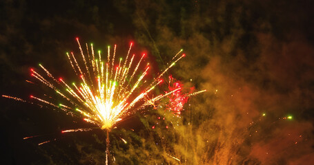 Photo of Abstract fireworks as background texture