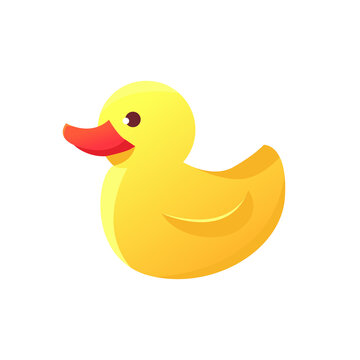 Bath duck. Vector flat illustration, cartoon style. Icon.
