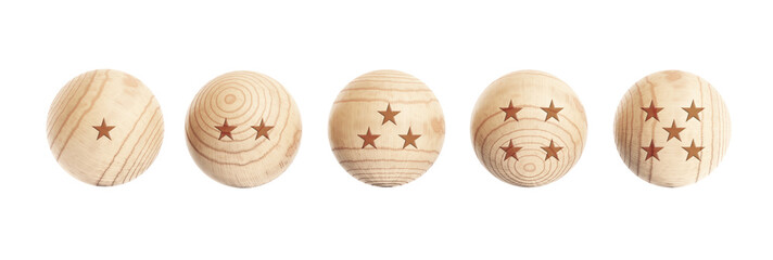 Wooden balls isolated on white background.