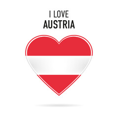 Fototapeta premium I love Austria - Flag design und text isolated on a white background