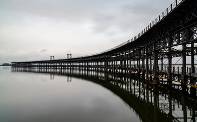long exposure of the historic Rio Tinto pier in Huelva