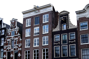 Fototapeta na wymiar Historic dutch houses in Amsterdam, the Netherlands