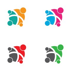 Teamwork logo template icon set