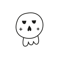 Fototapeta premium Doodle outline scull icon.