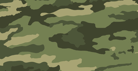 Panoramische groene legerflora achtergrondstructuur - Vector