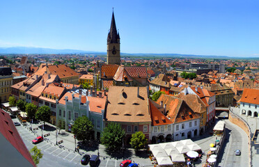 Sibiu panorama in city center - Romania