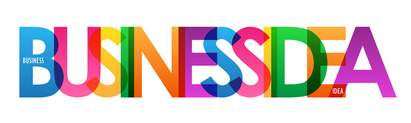 BUSINESS IDEA colorful vector typography banner