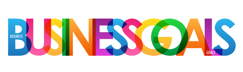 BUSINESS GOALS colorful vector typography banner