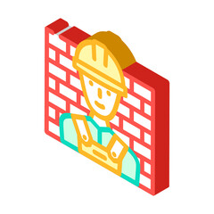 worker builder isometric icon vector. worker builder sign. isolated symbol illustration