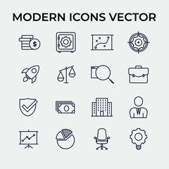 Business and finance set icon symbol template for graphic and web design collection logo vector illustration